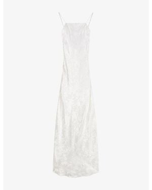 OMNES Mira Square-Neck Jacquard Satin Maxi Dress - White