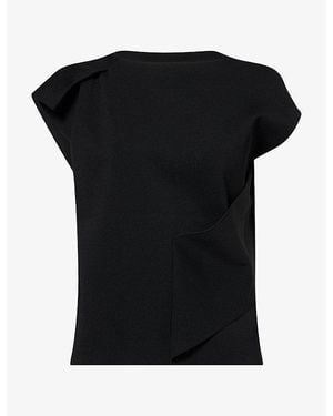 CFCL Ac Milan Draped Knitted Top - Black
