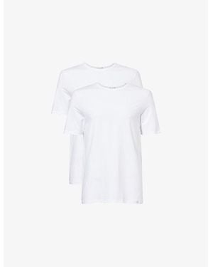 Hanro Cotton Essentials Slim-Fit Stretch-Cotton T-Shirts Pack Of Two - White