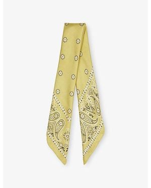 Weekend by Maxmara Bandana-Print Square Silk Scarf - Yellow