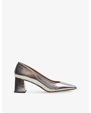 JOSEPH Metallic Leather Heeled Court Shoes