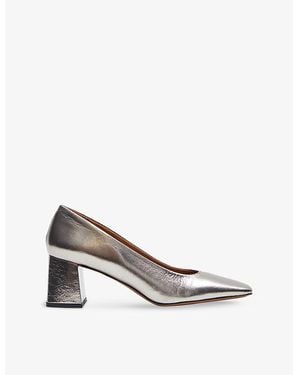 JOSEPH Metallic Leather Heeled Court Shoes