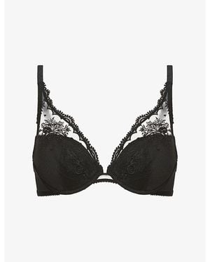 Simone Perele Intrigue Triangle Underwired Lace Push-Up Bra - Black