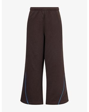 WE Are Tala Multiway Wide-Leg Cotton Jogging Bottoms - Brown