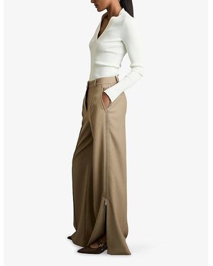 Reiss Inez Side-Stripe Woven Jumpsuit in Orange | Lyst