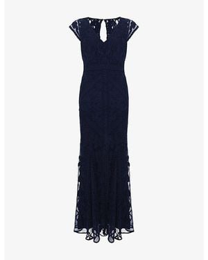 Phase Eight Khiana V-Neck Tapework Woven Maxi Dress - Blue