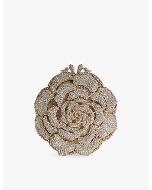 Dune Bling Diamante-Flower Metal Clutch - Multicolour