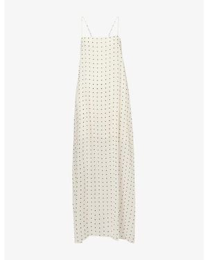 Dissh Vanessa Polka-Dot Woven Midi Dress - White