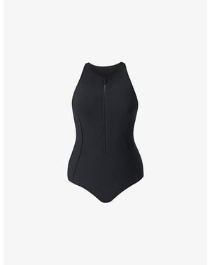 Sweaty Betty Tide Zip-Through Performance Swimsuit - Blue