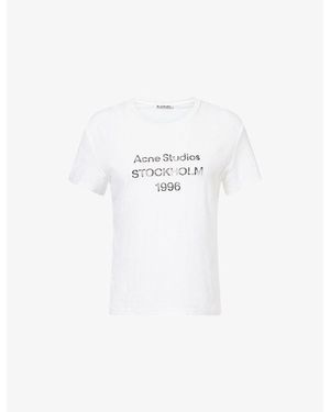 Acne Studios Logo-Print Cotton-Blend T-Shirt - White