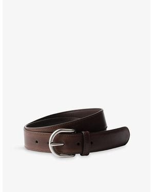 Prada Antiqued Leather Belt - Brown