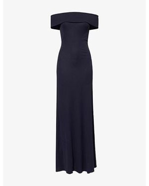 Alaïa Bandeau Jersey Maxi Dress - Blue