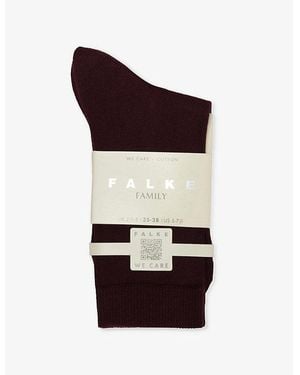 FALKE Branded Cotton-Blend Socks - Red