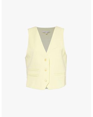 FAVORITE DAUGHTER The Ellie Three-Welt-Pockets Stretch-Woven Gilet - White