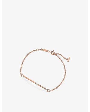 Tiffany & Co. Tiffany T Smile Small 18Ct Rose- And 0.03Ct Diamond Bracelet - Metallic