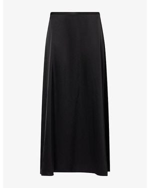 Theory A-Line Satin Maxi Skirt - Black