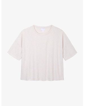 The White Company Stripe-Print Boxy-Fit Cotton-Jersey T-Shirt - White