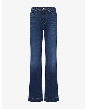 7 For All Mankind Modern Dojo Flared-Leg Stretch-Denim Jeans - Blue