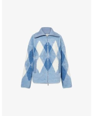 Varley Franca Relaxed-Fit Sherpa Jacket - Blue