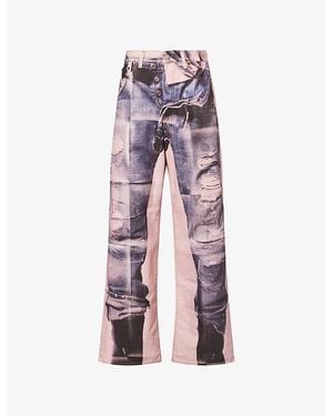 Acne Studios Trompe-L'Œil Straight-Leg Denim Jeans - Purple