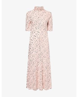 Rabanne Robe Sequinned-Embellished Woven Midi Dress - Pink
