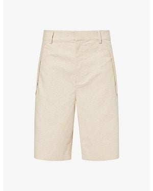 Hiking Patrol Path Straight-Leg Linen-Blend Shorts - Natural