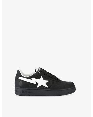 A Bathing Ape Bape Sta Os #3 M2 Leather Trainers - Black