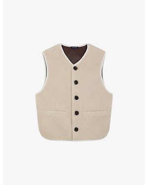 Soeur Fusil Teddy-Textured Faux-Fur Gilet - Natural