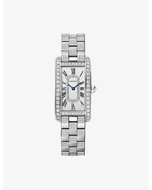 Cartier Tank Américaine Small 18Ct- And Diamond Watch - White