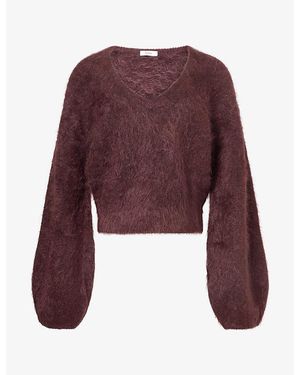 Stylein Nemoli V-Neck Mohair-Blend Jumper - Purple