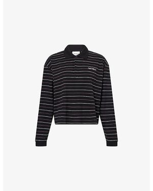 Carhartt Mabel Stripe, Mabel Striped Cotton Polo Top - Black