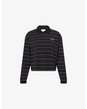Carhartt Mabel Stripe, Mabel Striped Cotton Polo Top - Black