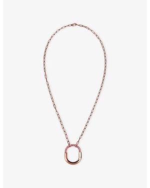 Tiffany & Co. Tiffany Lock Medium 18Ct Rose- And 0.42Ct Sapphire Pendant Necklace - Multicolour