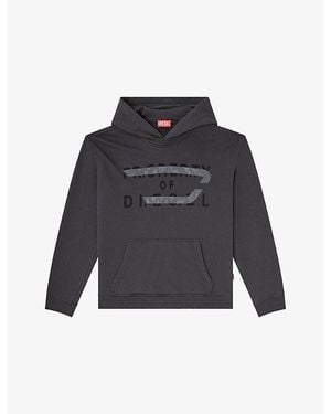 DIESEL Norman-Hood Branded Cotton-Jersey Hoody - Blue