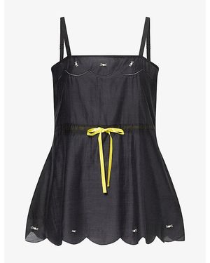 Reformation X Alexa 20's Vintage Satin Top - Black