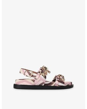 Carvela Kurt Geiger Caramella Chain-Embellished Woven Sandals - Multicolour