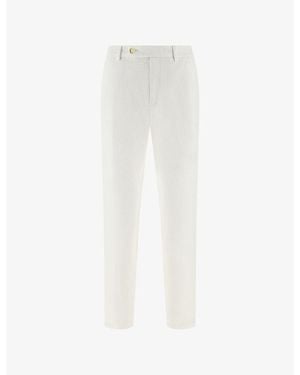 BOGGI Tapered Linen Trousers - White