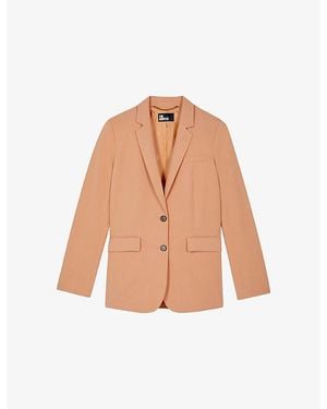 The Kooples Notch-Lapel Regular-Fit Lyocell, Linen And Cotton Blazer - Natural