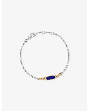 Astley Clarke X Laura Jackson Bar 18Ct-Plated 925 Sterling- And Lapis Lazuli Bracelet - White