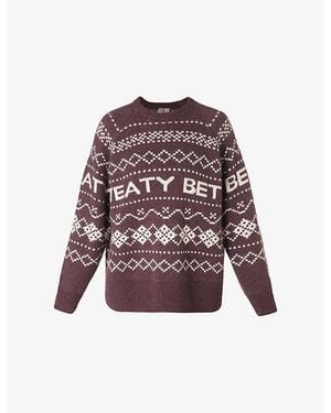 Sweaty Betty Fair Isle Jacquard-Knit Wool-Blend Jumper - Purple