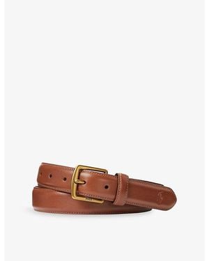 Polo Ralph Lauren Logo Buckle Leather Belt - Brown