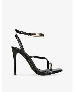 Steve Madden Tia Faux-Leather Heeled Sandals - White
