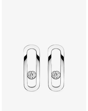 Messika Move Uno 18Ct And 0.16Ct Diamond Earrings - White