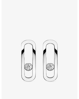 Messika Move Uno 18Ct And 0.16Ct Diamond Earrings - White