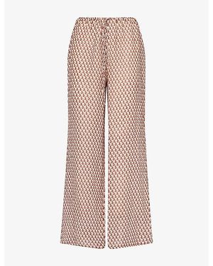 Cheap Monday Belize Geometric-Print Linen Trousers - Pink