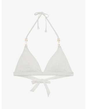 Reiss Ria Halterneck Triangle Bikini Top - White