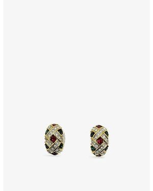 JENNIFER GIBSON JEWELLERY Pre-Loved Jgj Pave Gem-Plated Metal Earrings - Metallic