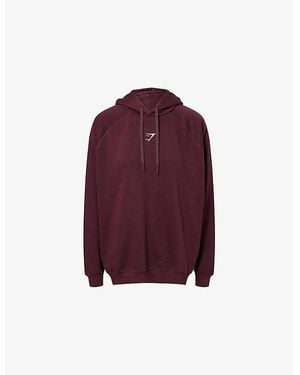 GYMSHARK Training Oversized Fleece Cotton-Jersey Hoody - Purple