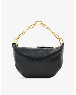 AllSaints Madea Mini Eel-Embossed Leather Shoulder Bag - Black