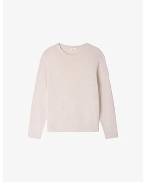 Sandro Crewneck Knitted Wool Jumper - Pink